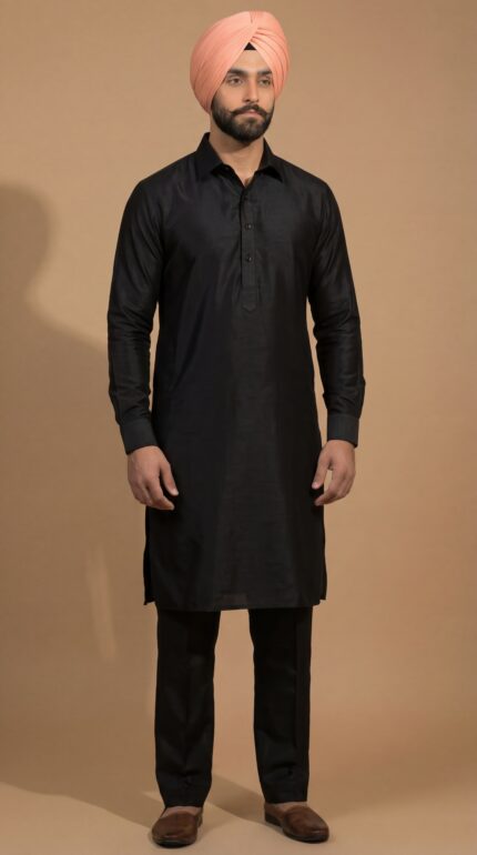 Classic Midnight Black Kurta Pajama Set